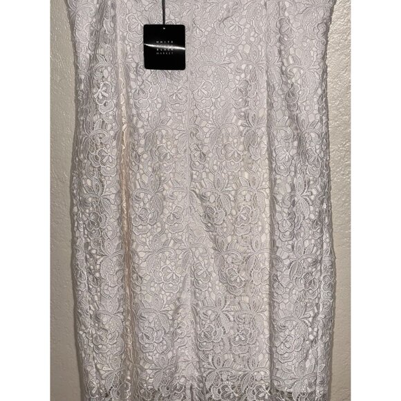 NWT White House Black Market 8 White Lace Slip Dress Wedding Fairy Festival $180 - Picture 8 of 16
